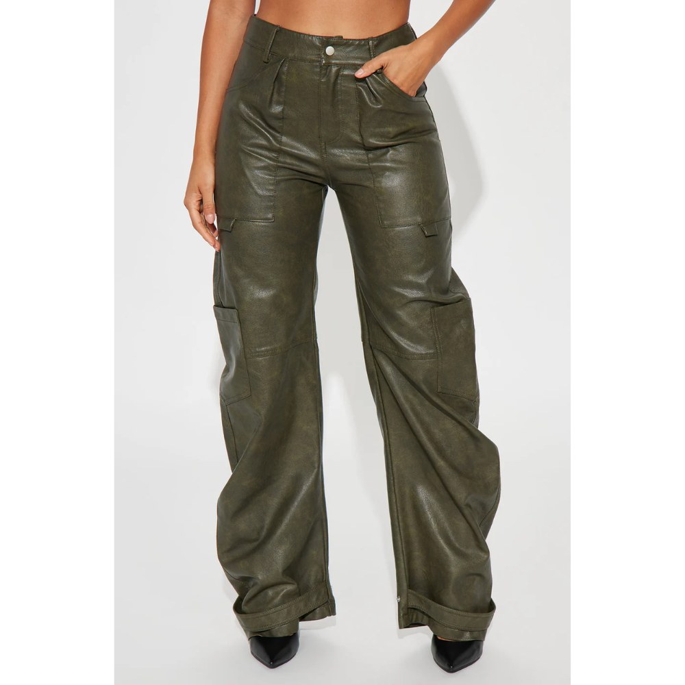 Mira Chic™ - Leather Cargo Trousers