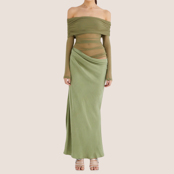 Tifanny™ - Sheer Off Shoulder Maxi Dress