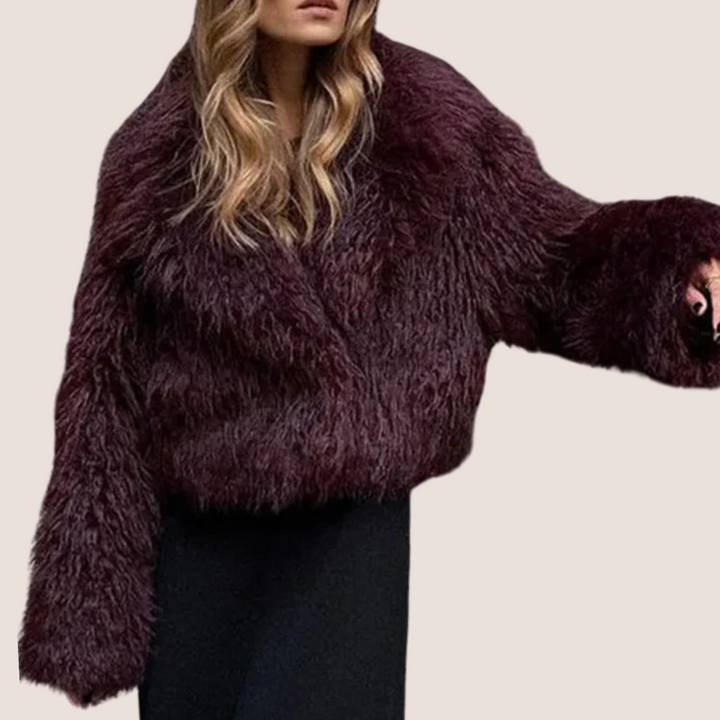 Cherry™ - Burgundy Fur Coat