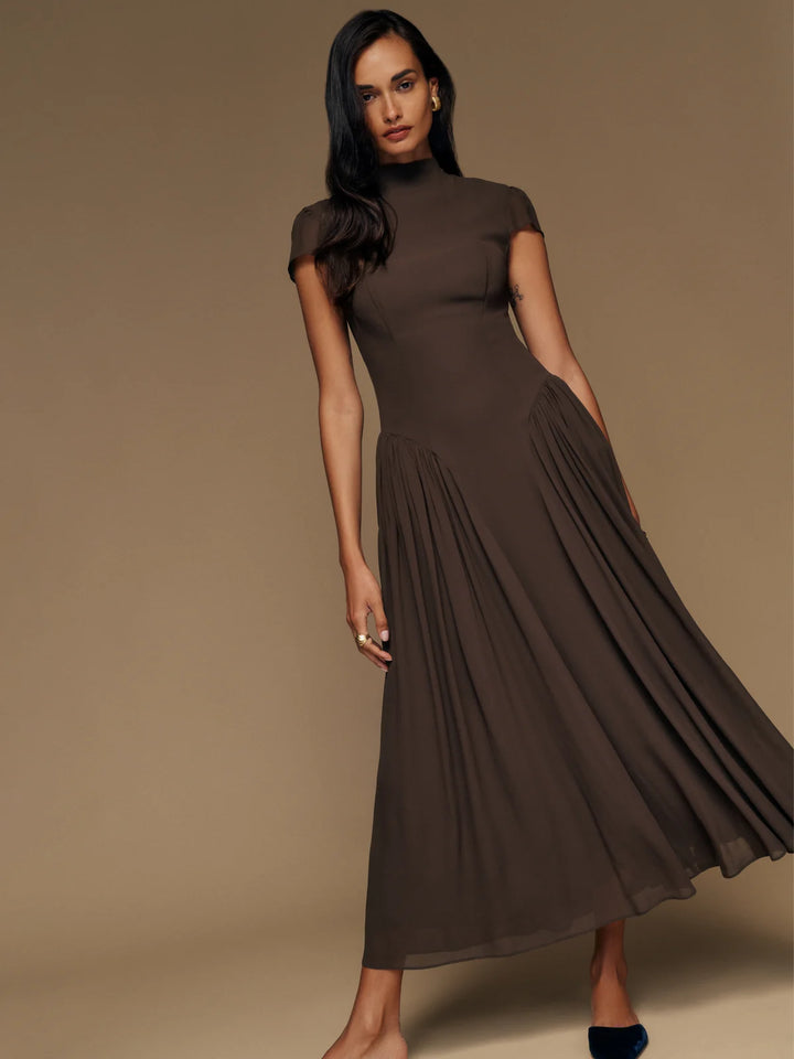 Allesandra™ - Flowy Brown Dress