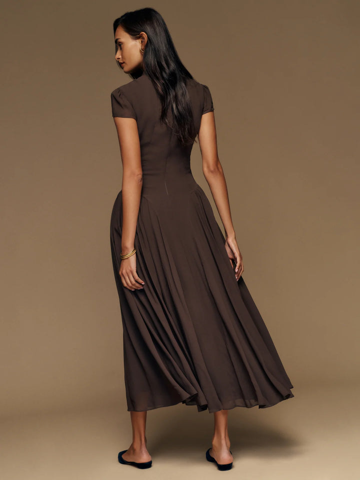 Allesandra™ - Flowy Brown Dress