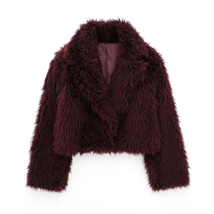 Cherry™ - Burgundy Fur Coat