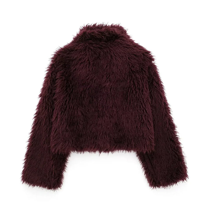 Cherry™ - Burgundy Fur Coat