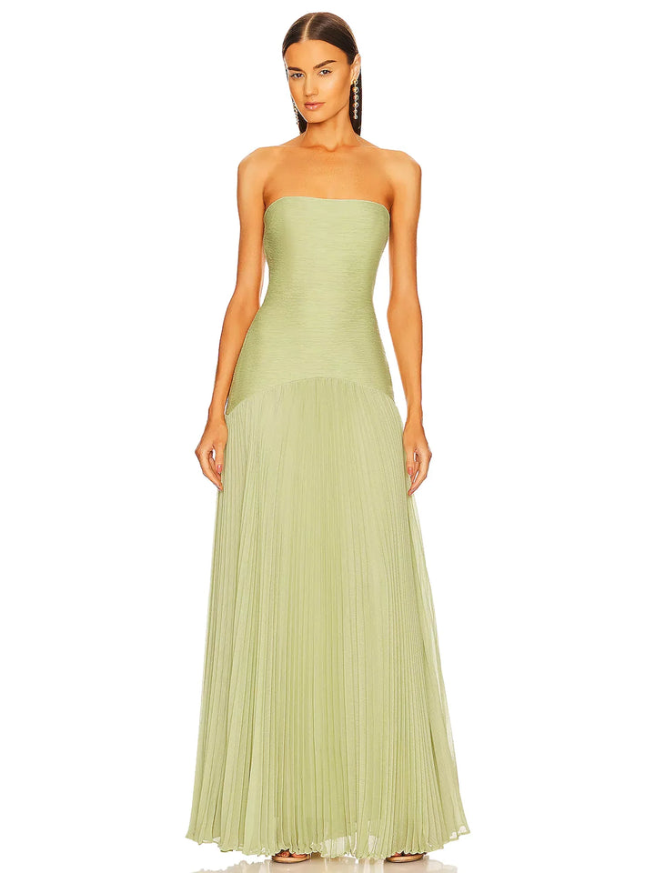 Lana™ - Pleated Teal Maxi Dress