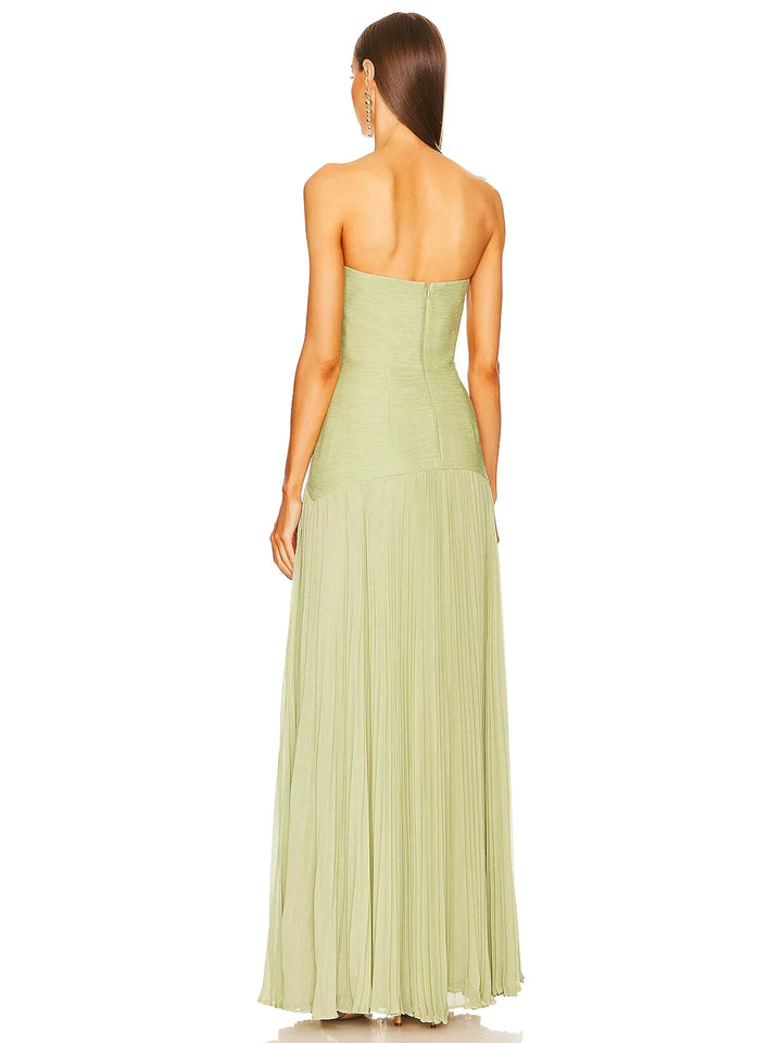 Lana™ - Pleated Teal Maxi Dress