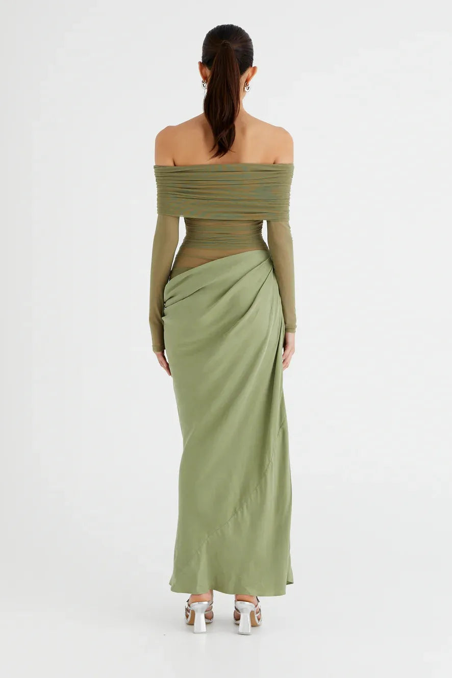 Tifanny™ - Sheer Off Shoulder Maxi Dress