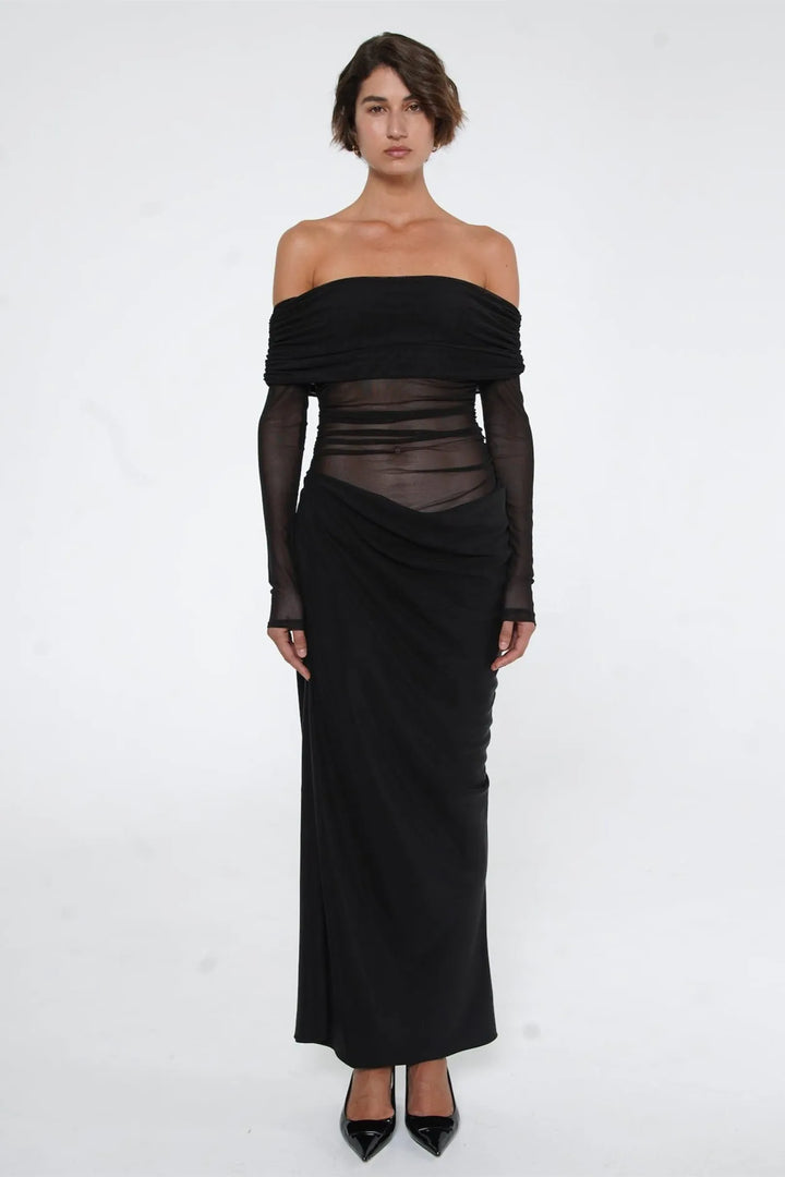 Tifanny™ - Sheer Off Shoulder Maxi Dress